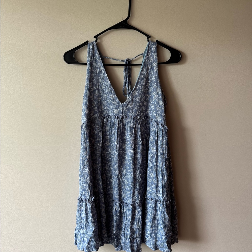 Altar'd State Blue Patterned Mini Dress